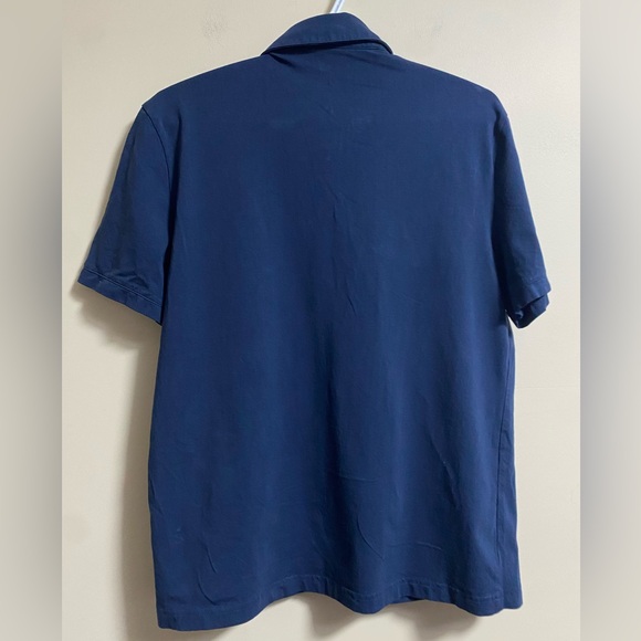 H&M Men’s Navy Blue Slim Fit Polo Medium - Picture 2 of 3